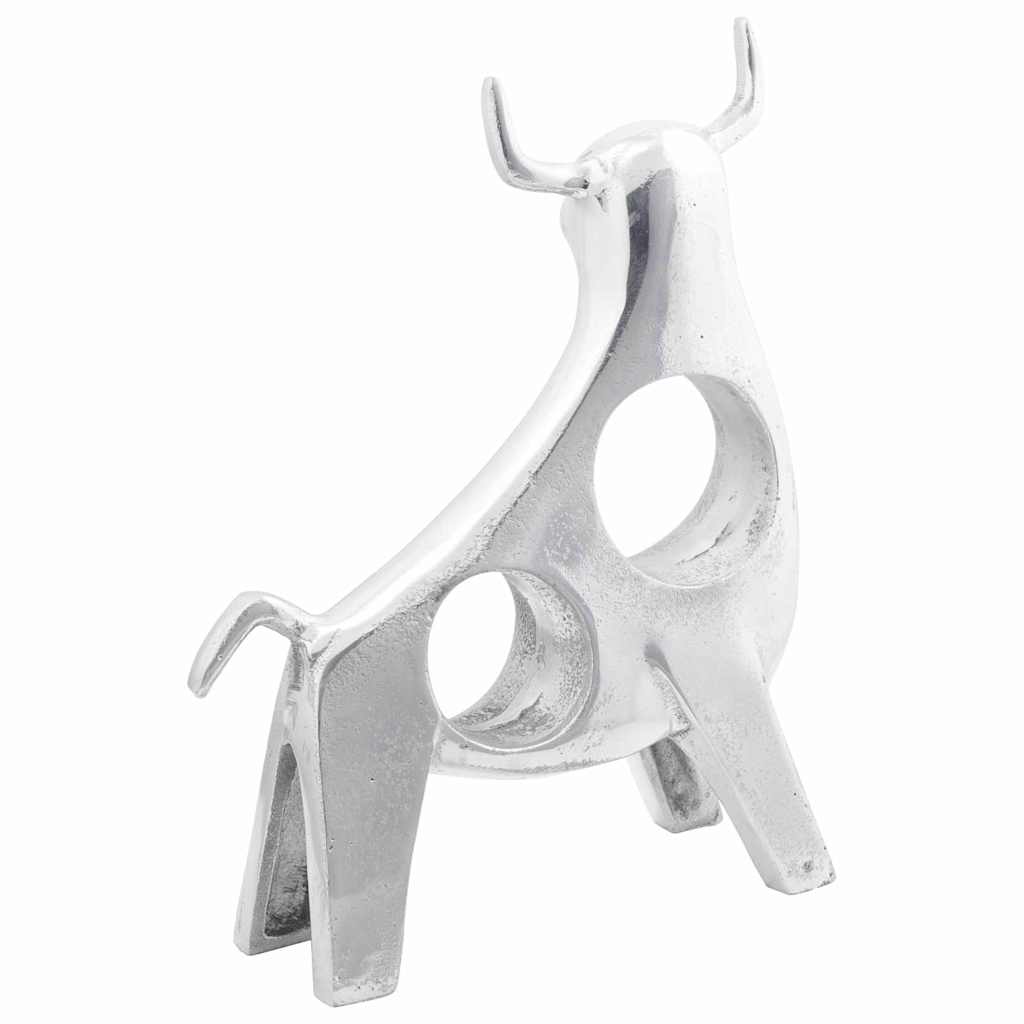 Bull Sculpture Silver 22 x 9.5 x 34 cm Aluminium